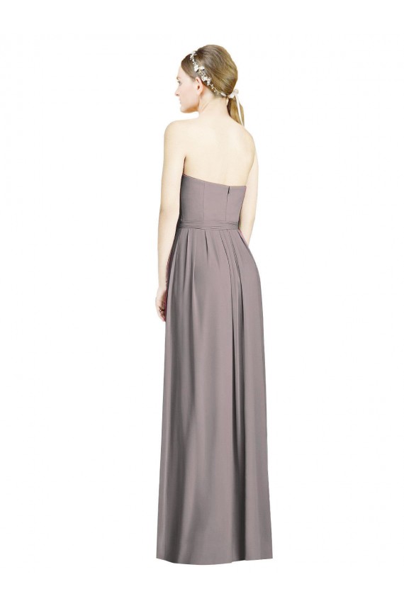 Sweetheart Long Soft Chiffon Dusty Rose Sleeveless Bridesmaid Dress Darwin