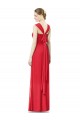 Sweetheart Long Soft Chiffon Red Cap Sleeves Formal Dress / Bridesmaid Dress Darwin