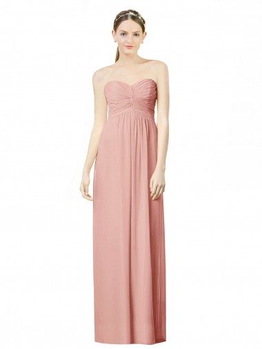 Sweetheart Long Soft Chiffon Bliss Pink Sleeveless Bridesmaid Dress Darwin