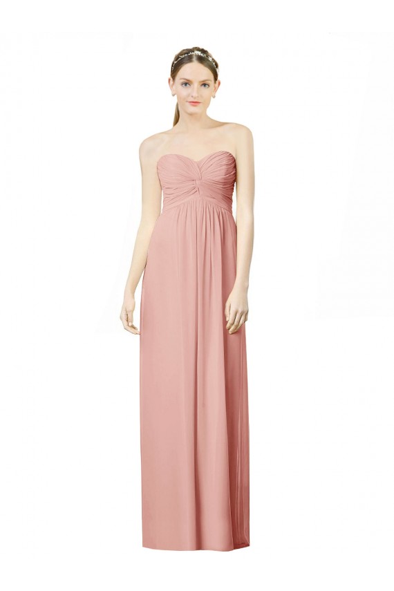 Sweetheart Long Soft Chiffon Bliss Pink Sleeveless Bridesmaid Dress Darwin