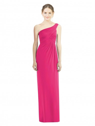 One Shoulder Long Soft Chiffon Azalea Sleeveless Bridesmaid Dress Darwin