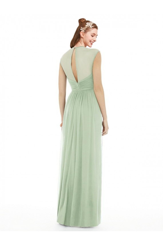 Sweetheart Long Soft Chiffon Sage Cap Sleeves Formal Dress / Bridesmaid Dress Darwin