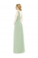 Spaghetti Straps Long Soft Chiffon Sage Sleeveless Bridal Party Dress Darwin