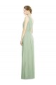 V-Neck Long Soft Chiffon Sage Sleeveless Bridesmaid Dress Darwin