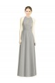 Halter Neck Long Chiffon Silver Sleeveless Bridesmaid Dress / Evening Dress Darwin