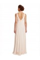 High Neck Long Chiffon Cream Pink Sleeveless Bridesmaid Dress / Evening Dress Darwin