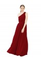 One Shoulder Long Chiffon Burgundy Sleeveless Bridal Party Dress / Evening Dress Darwin