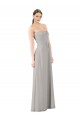 Strapless Long Soft Chiffon Oyster Silver Sleeveless Bridesmaid Dress Darwin