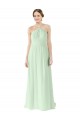 Halter Neck Long Soft Chiffon Sage Sleeveless Bridesmaid Dress Darwin