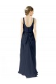 Scoop Neck Long Soft Chiffon Dark Navy Sleeveless Bridesmaid Dress Darwin