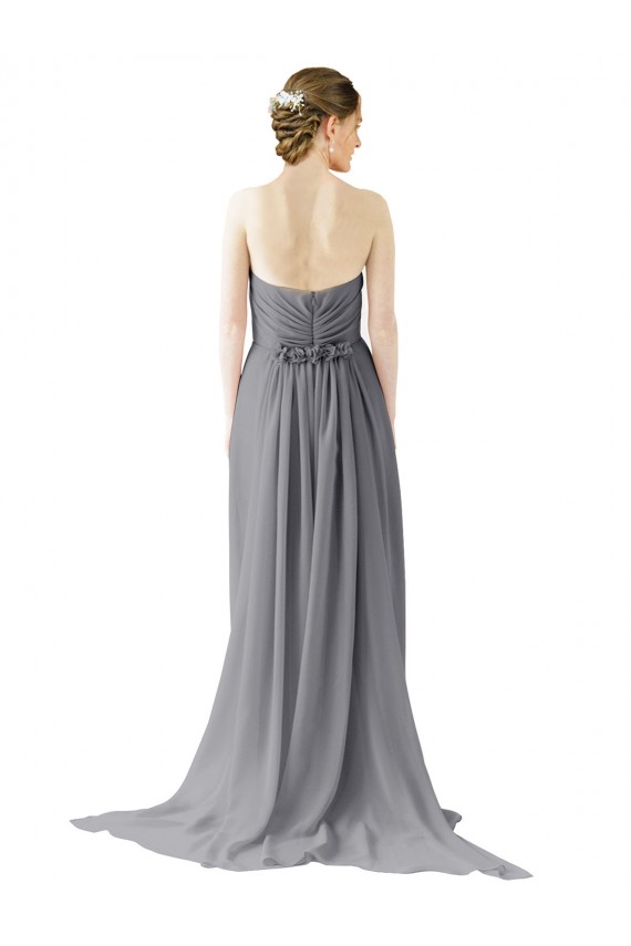 Sweetheart Long Chiffon Slate Grey Sleeveless Bridesmaid Dress / Evening Dress Darwin