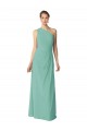 One Shoulder Long Soft Chiffon Jade Sleeveless Bridesmaid Dress Darwin