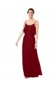 Scoop Neck Long Soft Chiffon Burgundy Sleeveless Bridesmaid Dress Darwin