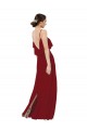 Scoop Neck Long Soft Chiffon Burgundy Sleeveless Bridesmaid Dress Darwin