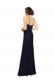 Scoop Neck Long Soft Chiffon Dark Navy Sleeveless Bridal Party Dress Darwin