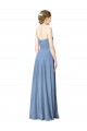 Strapless Long Chiffon Dusty Blue Sleeveless Wedding Party Dress Darwin