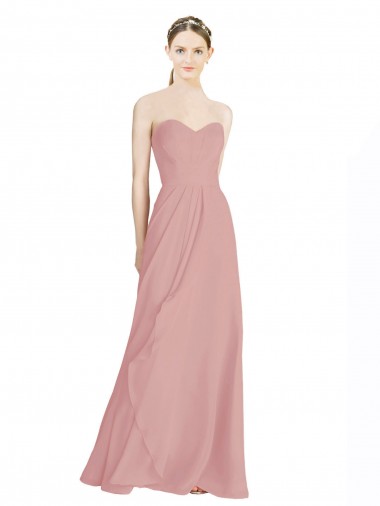 Sweetheart Long Soft Chiffon Dusty Pink Sleeveless Bridesmaid Dress / Formal Dress Darwin