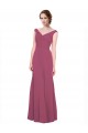 V-Neck Long Soft Chiffon Mauve Taupe Sleeveless Bridesmaid Dress Darwin