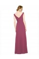 V-Neck Long Soft Chiffon Mauve Taupe Sleeveless Bridesmaid Dress Darwin