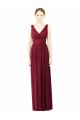 V-Neck Long Soft Chiffon Burgundy Sleeveless Bridesmaid Dress / Formal Dress Darwin