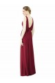 V-Neck Long Soft Chiffon Burgundy Sleeveless Bridesmaid Dress / Formal Dress Darwin