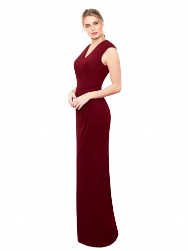 High Neck Long Soft Chiffon Burgundy Mermaid Sleeveless Prom Dress / Bridesmaid Dress Darwin