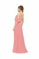 Off the Shoulder Long Soft Chiffon Watermelon Sleeveless Bridesmaid Dress Darwin