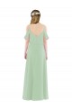 Off the Shoulder Long Soft Chiffon Sage Sleeveless Bridesmaid Dress Darwin