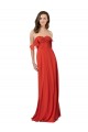 Strapless Long Soft Chiffon Red Sleeveless Bridesmaid Dress Darwin