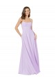 Square Neck Long Soft Chiffon Lilac Sleeveless Bridesmaid Gown Darwin