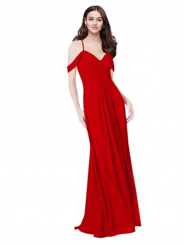 Sweetheart Long Soft Chiffon Dark Red Sleeveless Bridesmaid Dress Darwin