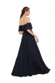 Off the Shoulder Long Soft Chiffon Dark Navy A-Line Sleeveless Prom Dress / Bridesmaid Dress Darwin