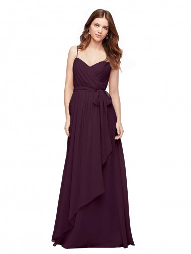 V-Neck Long Soft Chiffon Grape Sleeveless Bridesmaid Dress / Formal Dress Darwin