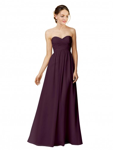 Strapless Long Chiffon Grape Sleeveless Bridesmaid Dress / Evening Dress Darwin