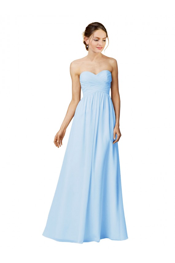 Strapless Long Chiffon Grape Sleeveless Bridesmaid Dress / Evening Dress Darwin