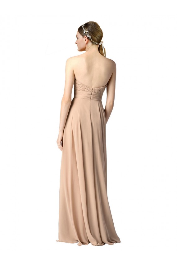 Strapless Long Soft Chiffon Dark Navy Sleeveless Evening Dress / Bridesmaid Dress Darwin