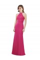 High Neck Long Soft Chiffon Ruby Sleeveless Bridesmaid Dress Darwin