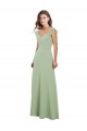 Sweetheart Long Soft Chiffon Smoke Green Cap Sleeves Bridesmaid Dress / Formal Dress Darwin