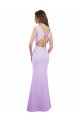 Round Neck Long Soft Chiffon Lilac Cap Sleeves Bridesmaid Dress Darwin