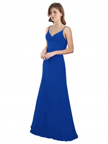 Sweetheart Long Soft Chiffon Royal Blue Sleeveless Evening Dress / Bridesmaid Dress Darwin