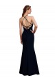 Halter Neck Long Soft Chiffon Dark Navy Sleeveless Bridesmaid Dress Darwin