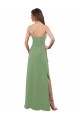 One Shoulder Long Soft Chiffon Seagrass Sleeveless Bridesmaid Dress Darwin