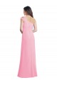 One Shoulder Long Chiffon Barely Pink Sleeveless Bridesmaid Dress Darwin