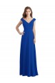 V-Neck Long Chiffon Royal Blue Sleeveless Bridesmaid Dress / Evening Dress Darwin