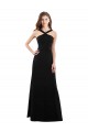 Halter Neck Long Soft Chiffon Black A-Line Sleeveless Bridesmaid Dress Darwin