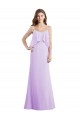 Scoop Neck Long Chiffon Lilac Sleeveless Bridesmaid Dress / Evening Dress Darwin