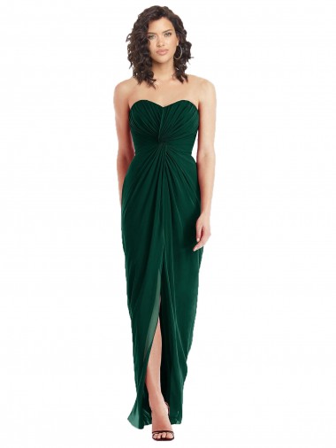 Strapless Long Soft Chiffon Ever Green Sleeveless Bridesmaid Dress Darwin