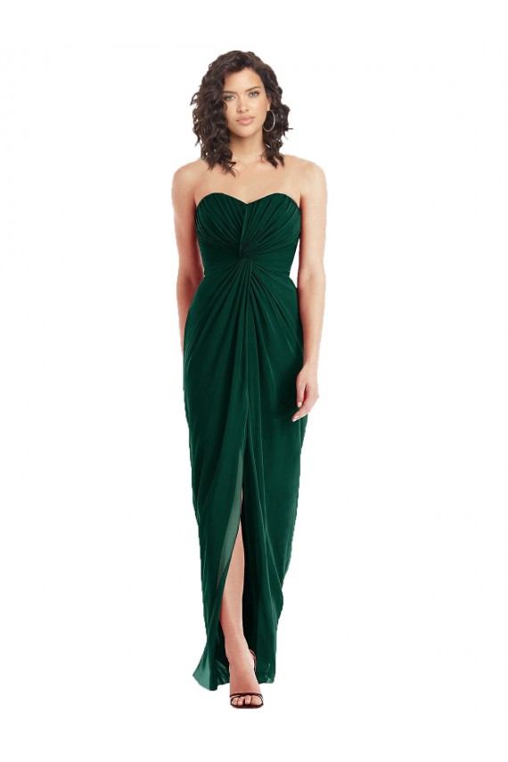 Strapless Long Soft Chiffon Ever Green Sleeveless Bridesmaid Dress Darwin