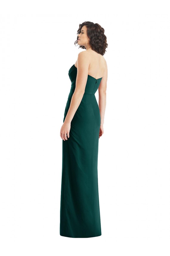 Strapless Long Soft Chiffon Ever Green Sleeveless Bridesmaid Dress Darwin