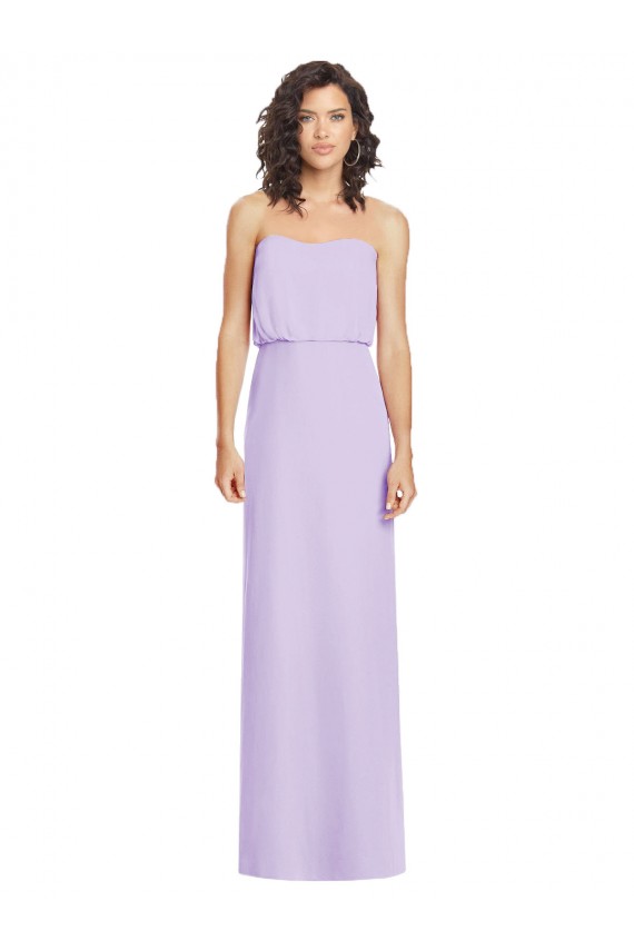 Strapless Long Soft Chiffon Lilac Sleeveless Formal Dress / Bridesmaid Dress Darwin